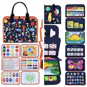 NWT Two different toddler life skills sensory busy books for travel & learning.